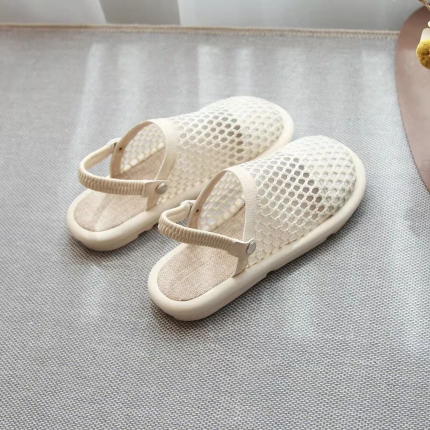 Plain Mesh Slingback Sandals