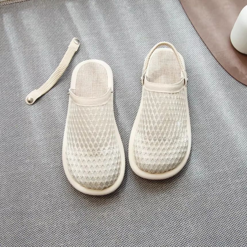 Plain Mesh Slingback Sandals
