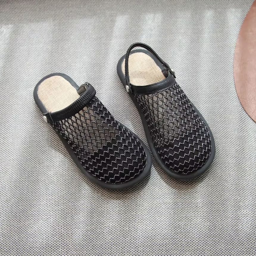 Plain Mesh Slingback Sandals