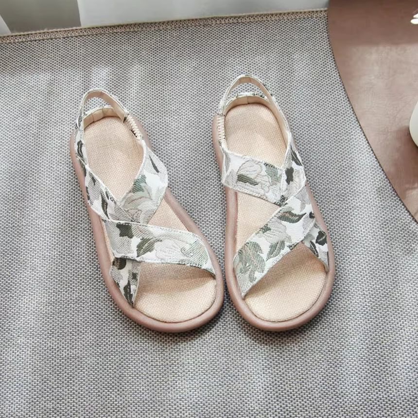 Jacquard Slingback Gladiator Sandals