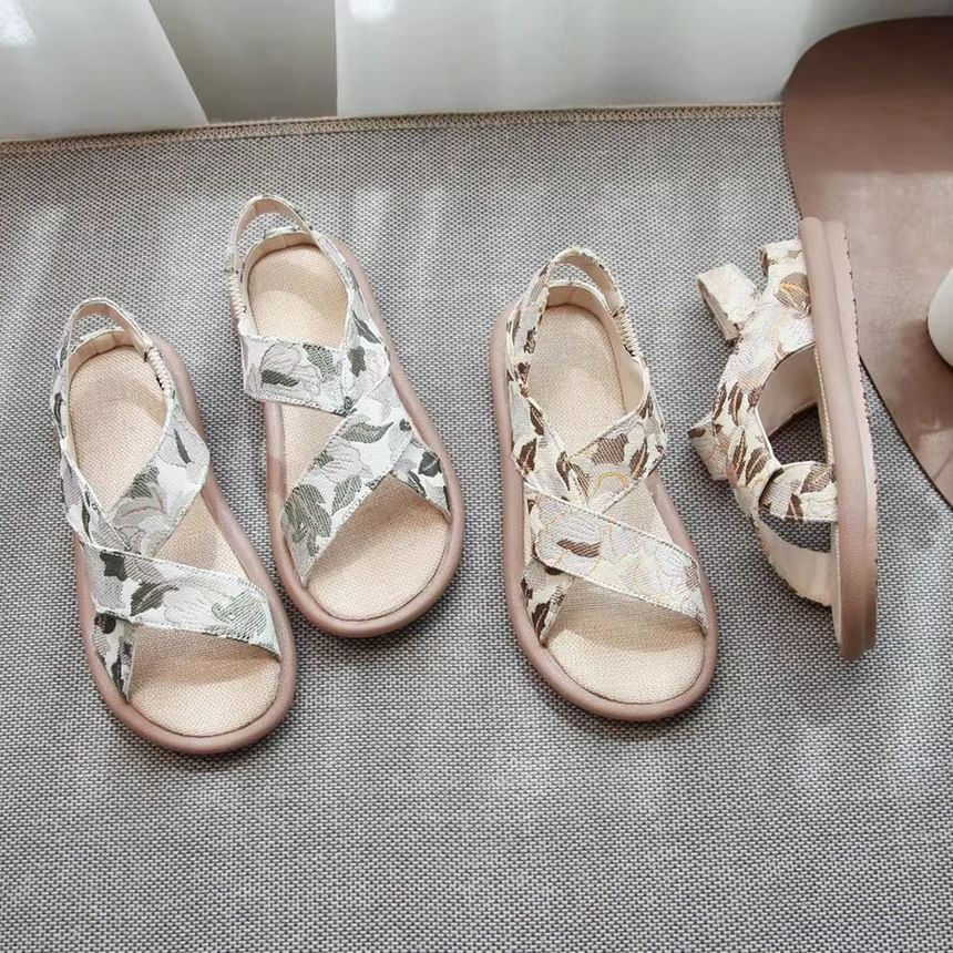 Jacquard Slingback Gladiator Sandals