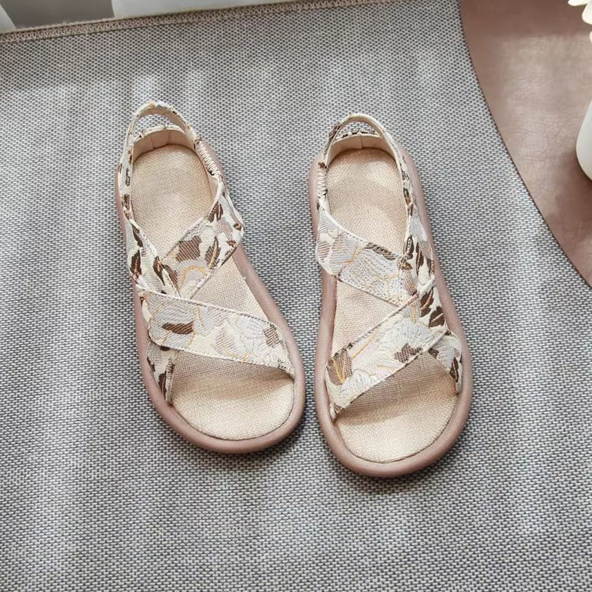 Jacquard Slingback Gladiator Sandals