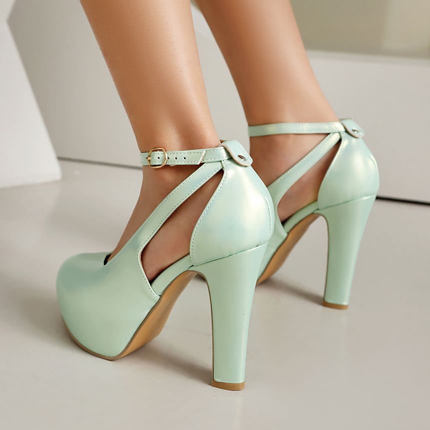 Platform Chunky Heel Asymmetrical Sandals