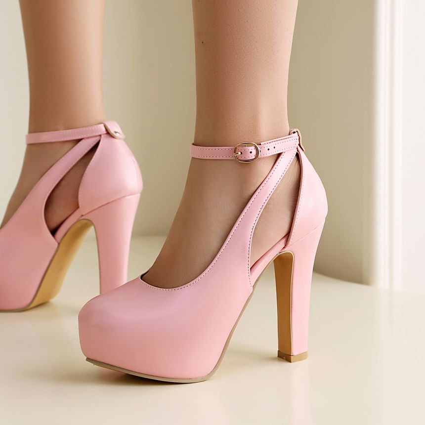 Platform Chunky Heel Asymmetrical Sandals