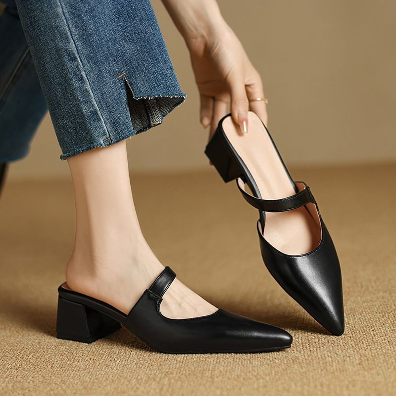 Block Heel Mules