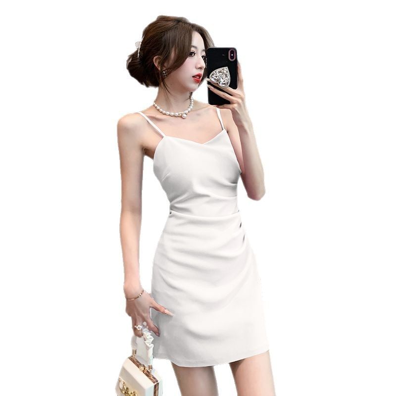 Spaghetti Strap Plain Mini Bodycon Dress