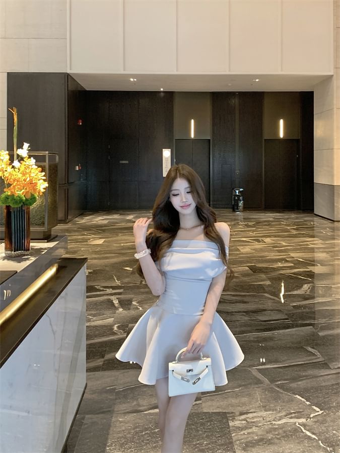 Off Shoulder Top & Mini A-Line Skirt Duo