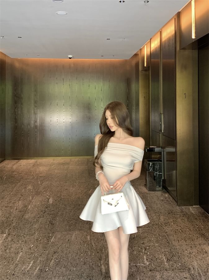 Off Shoulder Top & Mini A-Line Skirt Duo