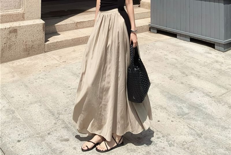 Cowl Neck Ruched Top & Maxi Skirt Set - High Rise