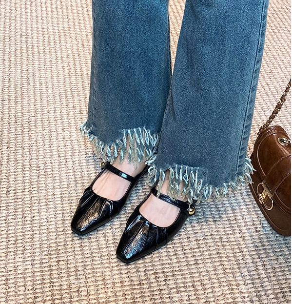 Shirred Pointed Mary Jane Mules