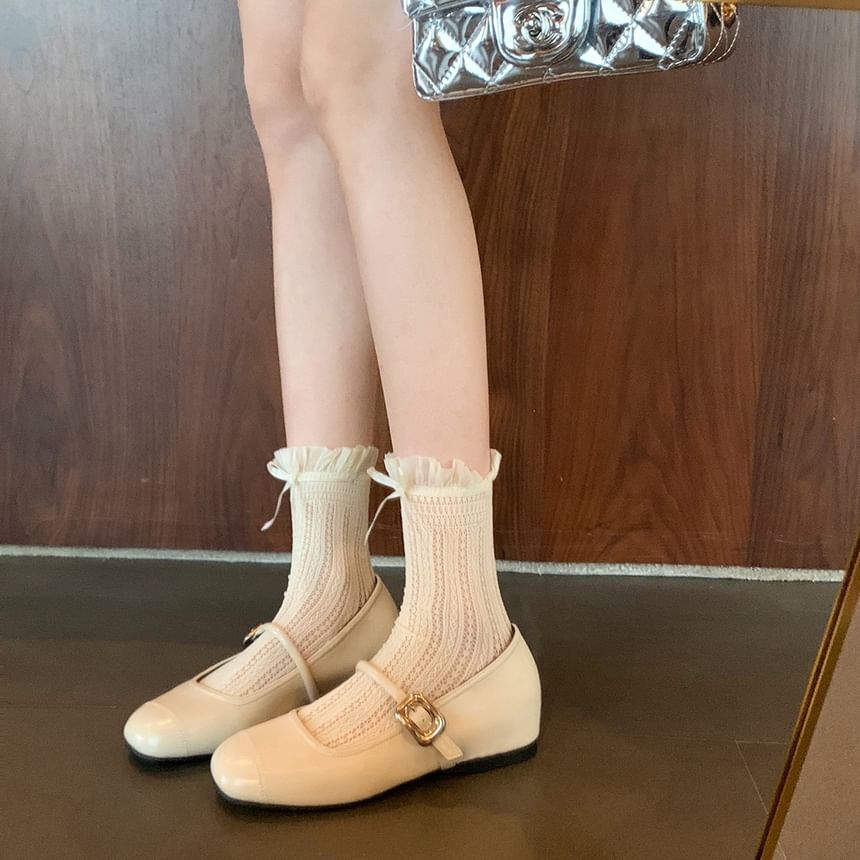 Faux Leather Mary Jane Mules / Shoes