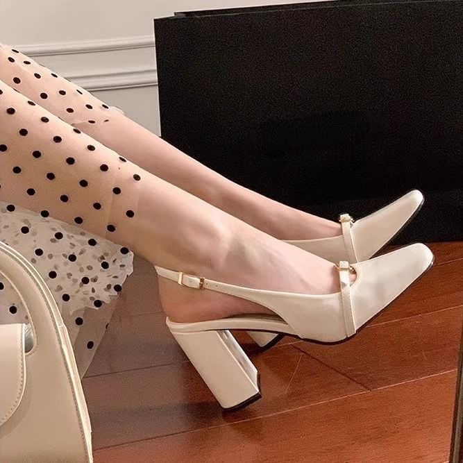 Block Heel Slingback Sandals
