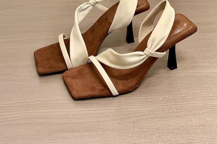 Kitten Square Toe Twisted Sandals