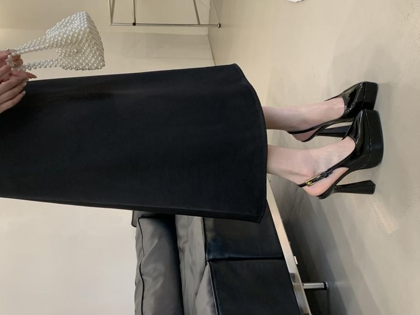 Block Heel Platform Slingback Sandals