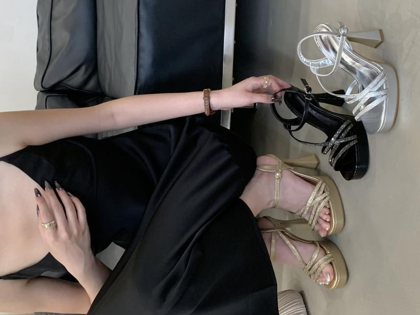 Block Heel Plain Sandals