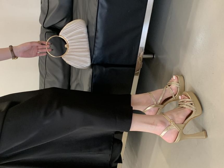 Block Heel Plain Sandals