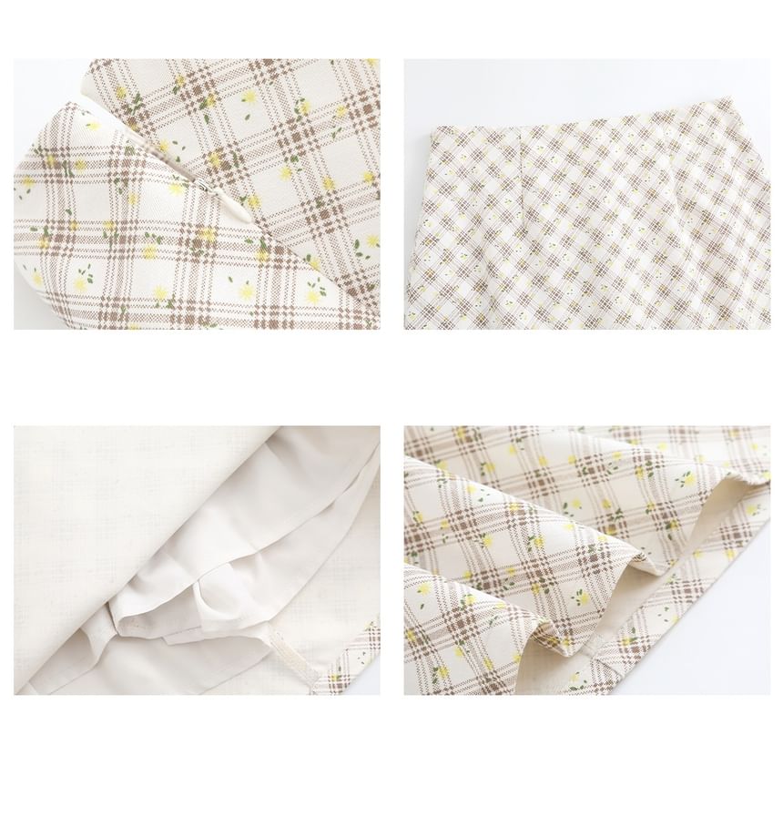 Classic Plaid Mini Skirt with High-Rise Waistband