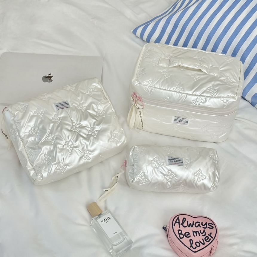 Bow Embroidered Makeup Bag (Various Designs)