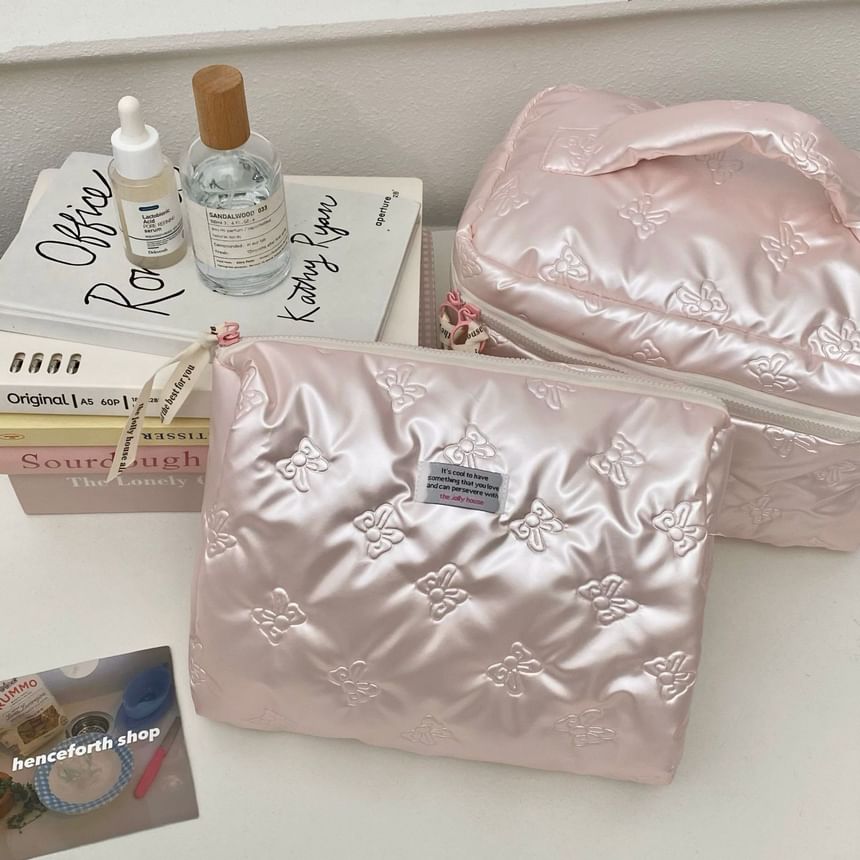 Bow Embroidered Makeup Bag (Various Designs)