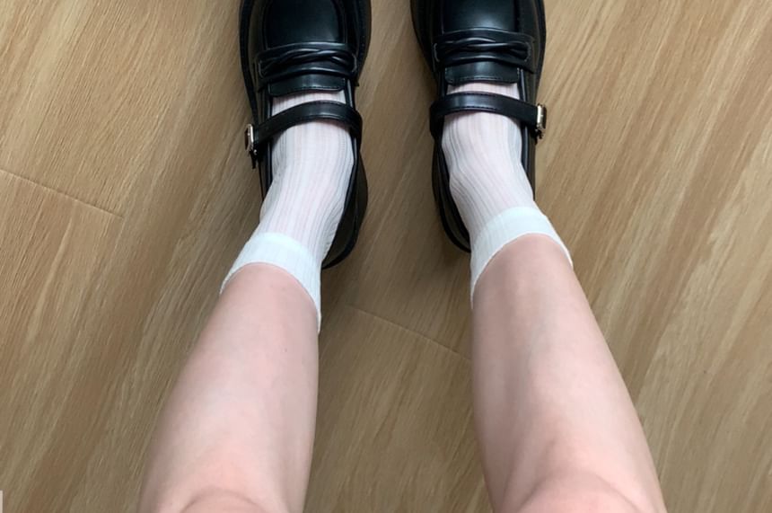 Platform Plain Patent Leather Mary Jane Loafers