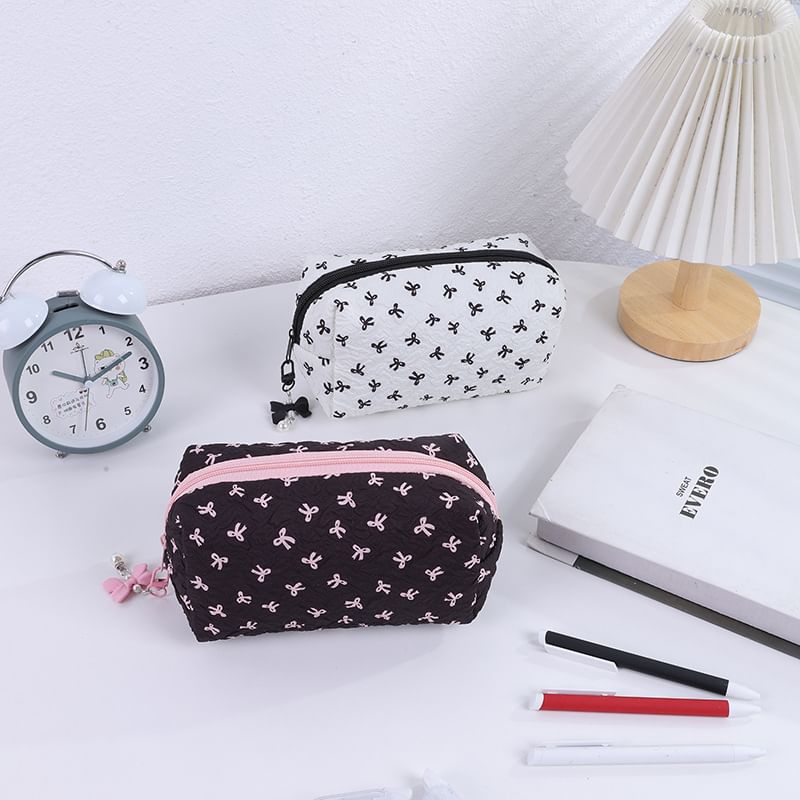 Bow Fabric Makeup Bag