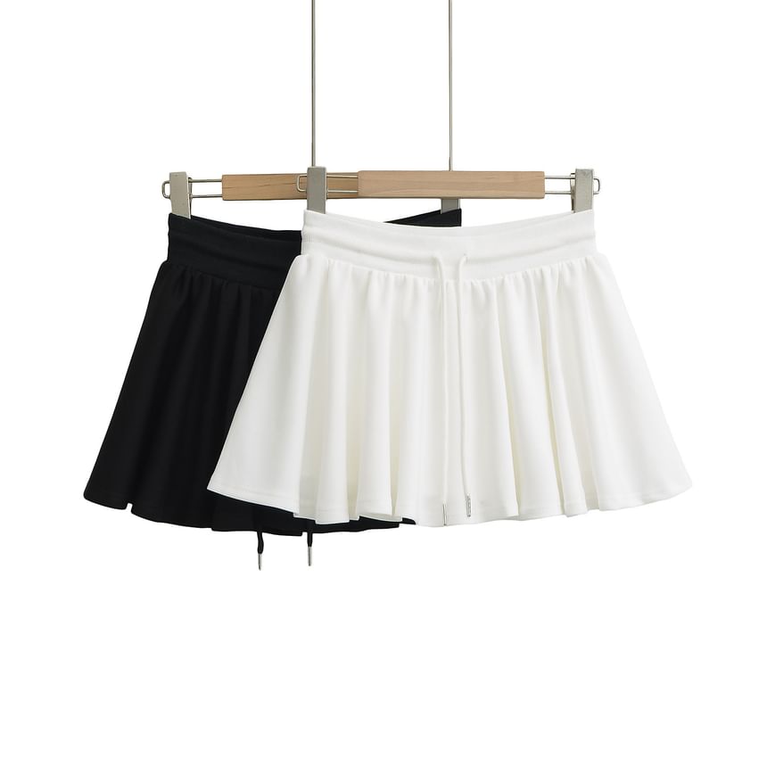 Casual A-Line Midi Skirt with Drawstring Waist