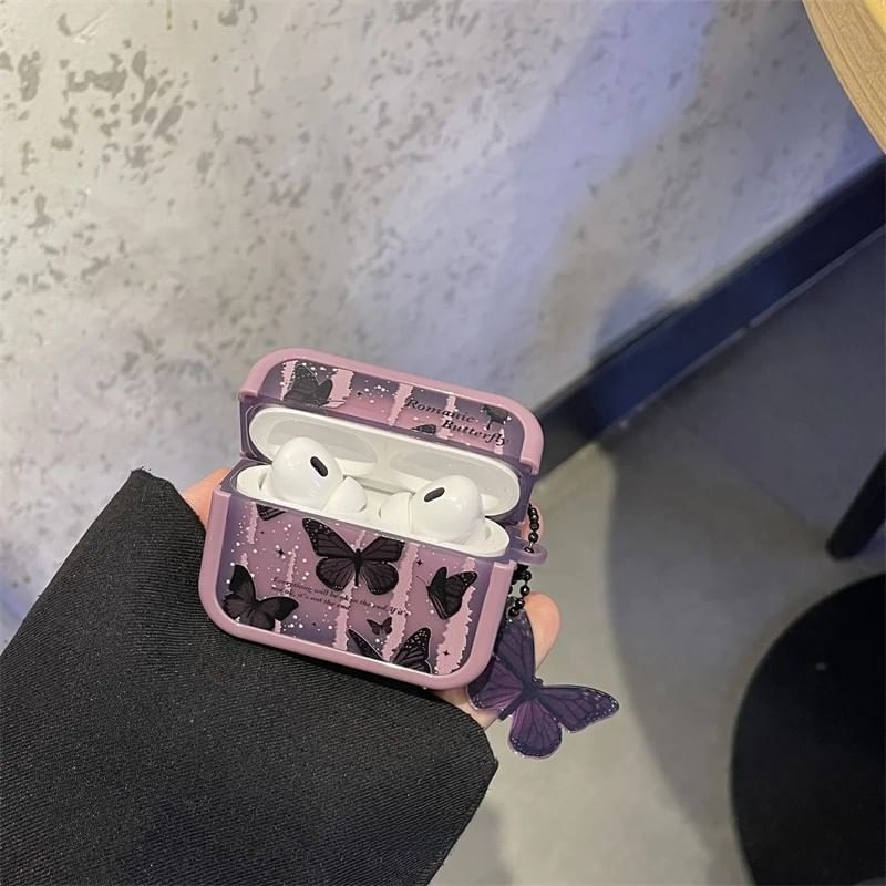 Butterfly Apple AirPods / Pro Earphone Case Skin with Charm