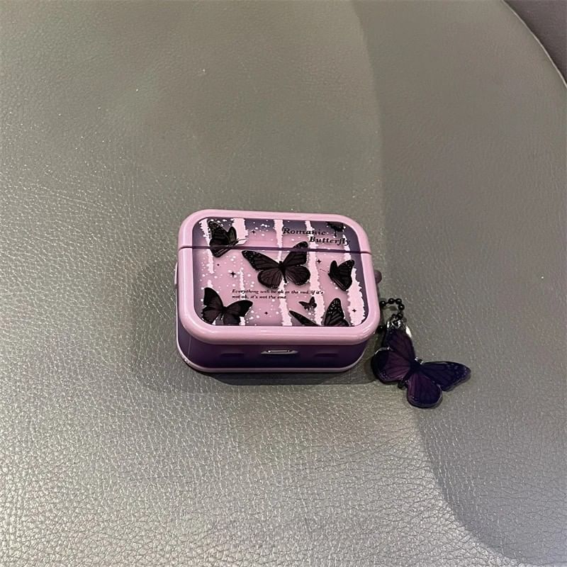 Butterfly Apple AirPods / Pro Earphone Case Skin with Charm
