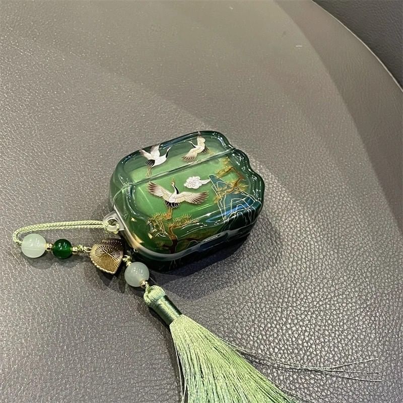 Apple Charm AirPods Case Crane Pro Skin Set Tassel Earphone /