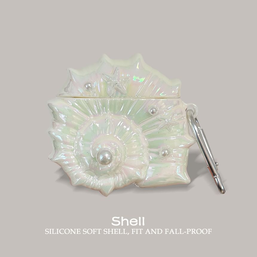 Shell AirPods Earphone Case Skin / Faux Pearl Strap / Set