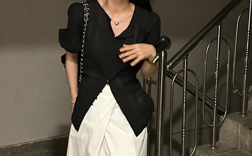 Plain Maxi A-Line Skirt - High Waist