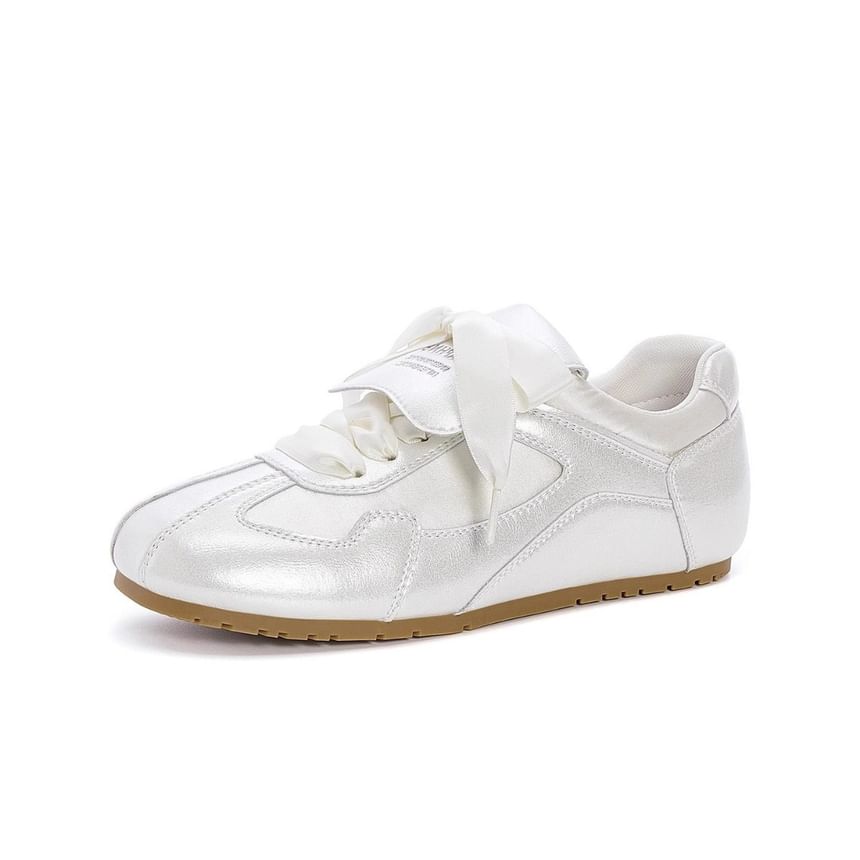 Lace-Up Flat Sneakers