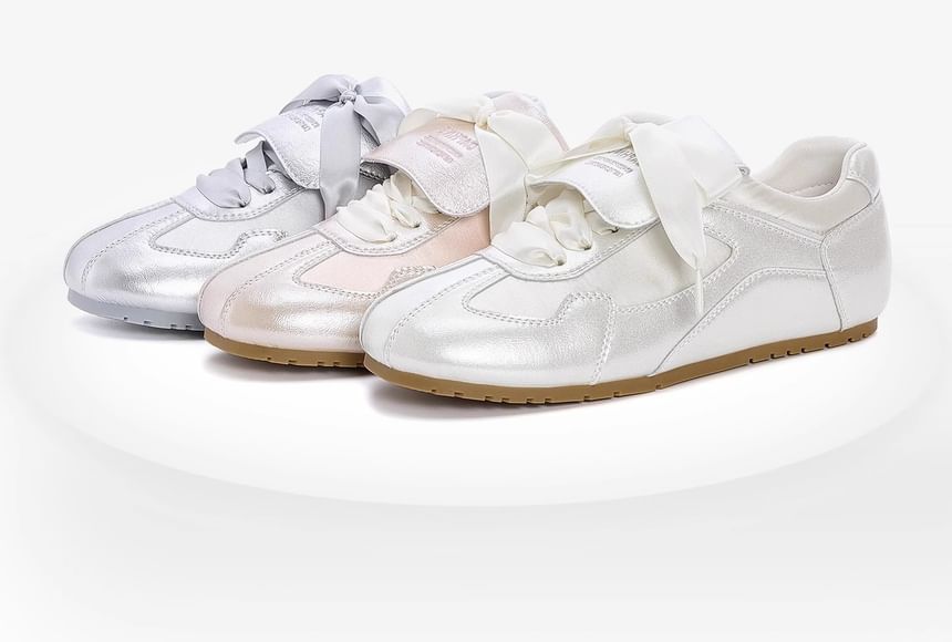 Lace-Up Flat Sneakers