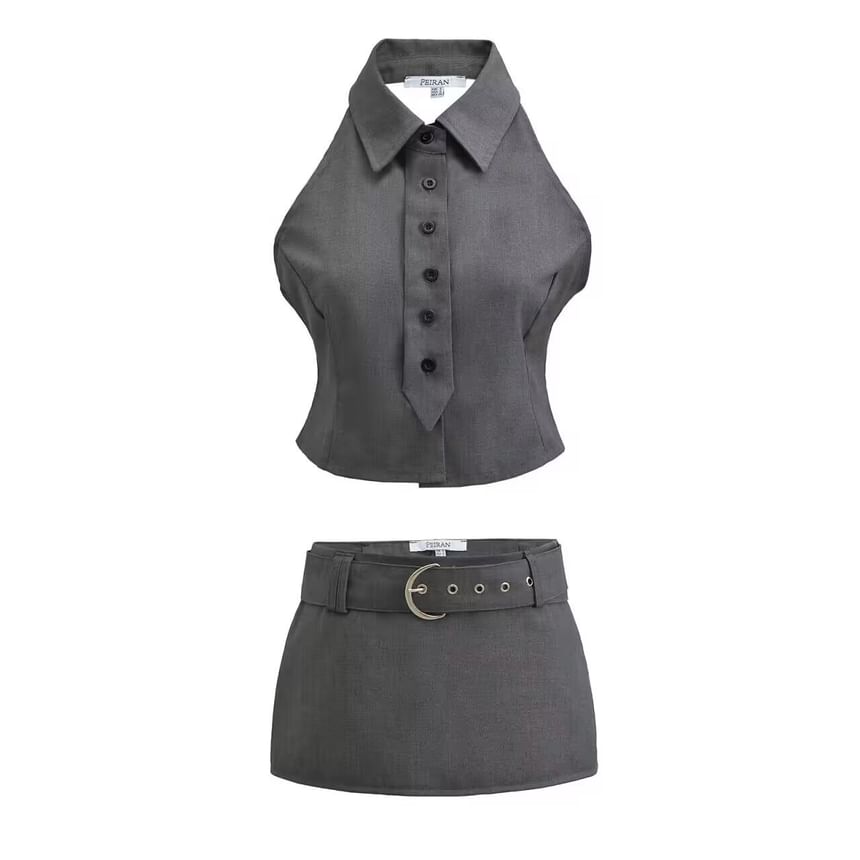 Halter Top & Mini Pencil Skirt Co-ord Set