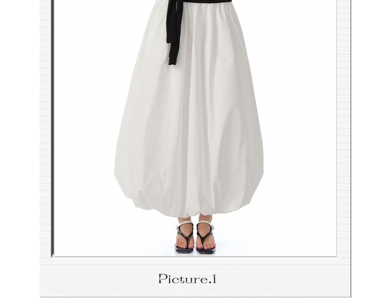 High-Rise Maxi Skirt in Simple Solid Color