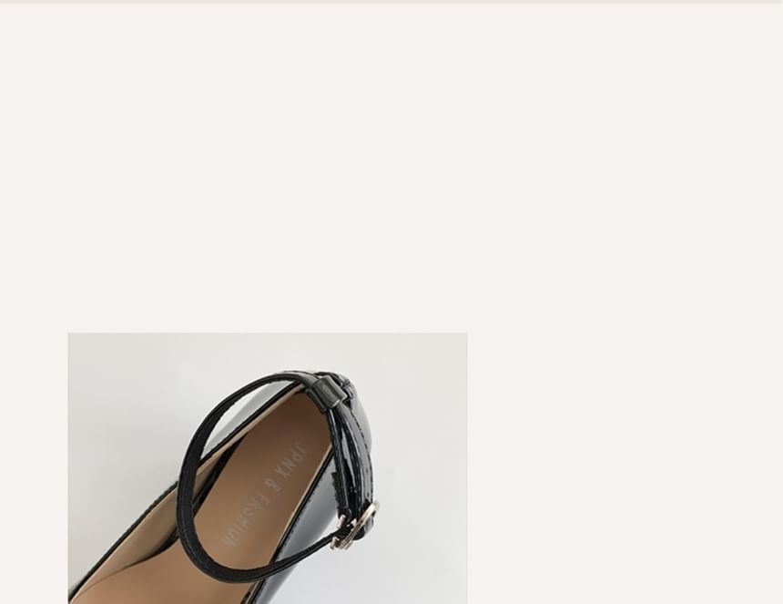 Faux Leather Patent Mary Jane Pumps