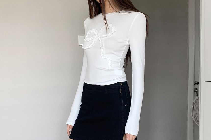Denim Mini Skirt with High-Rise A-Line Silhouette