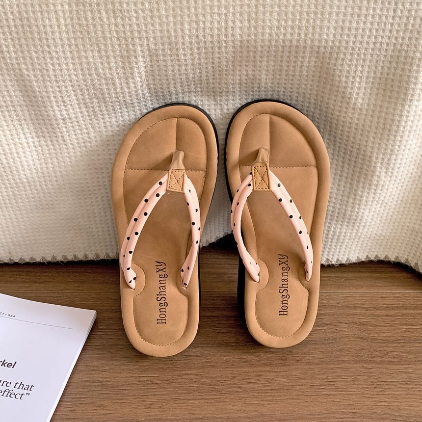 Dotted Platform Flip Flops