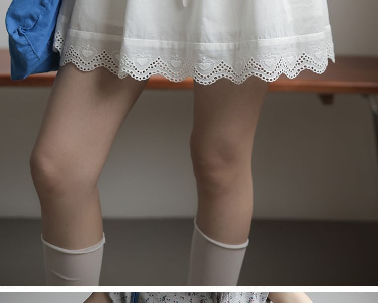 Maternity Drawstring Mini Skirt with Lace Accent