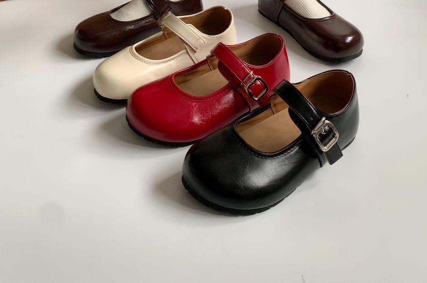 Plain Faux Leather Mary Jane Shoes