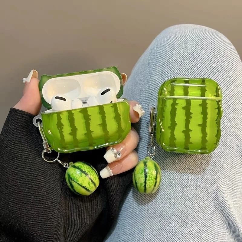 Watermelon Apple AirPods / Pro Earphone Case Skin / Charm / Set