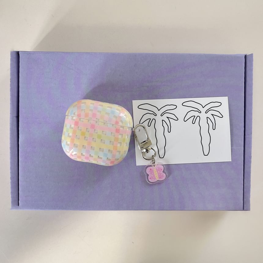 Plaid Apple AirPods / Pro Earphone Case Skin / Charm / Set