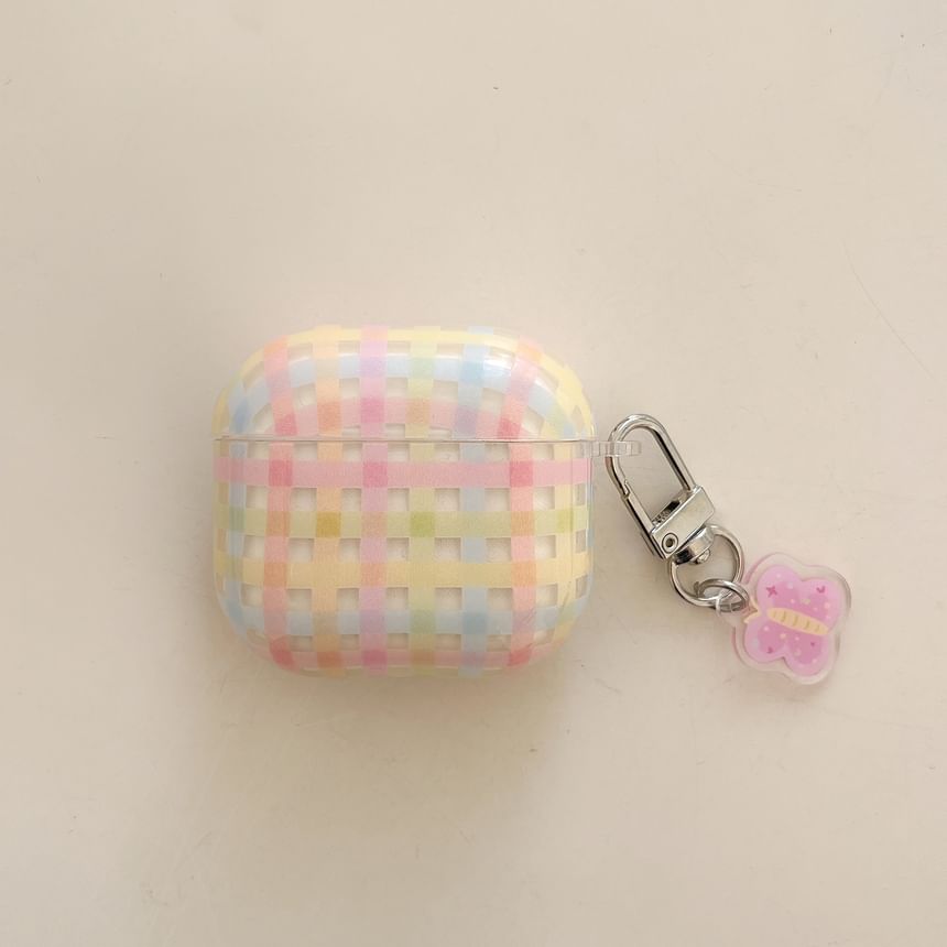 Plaid Apple AirPods / Pro Earphone Case Skin / Charm / Set