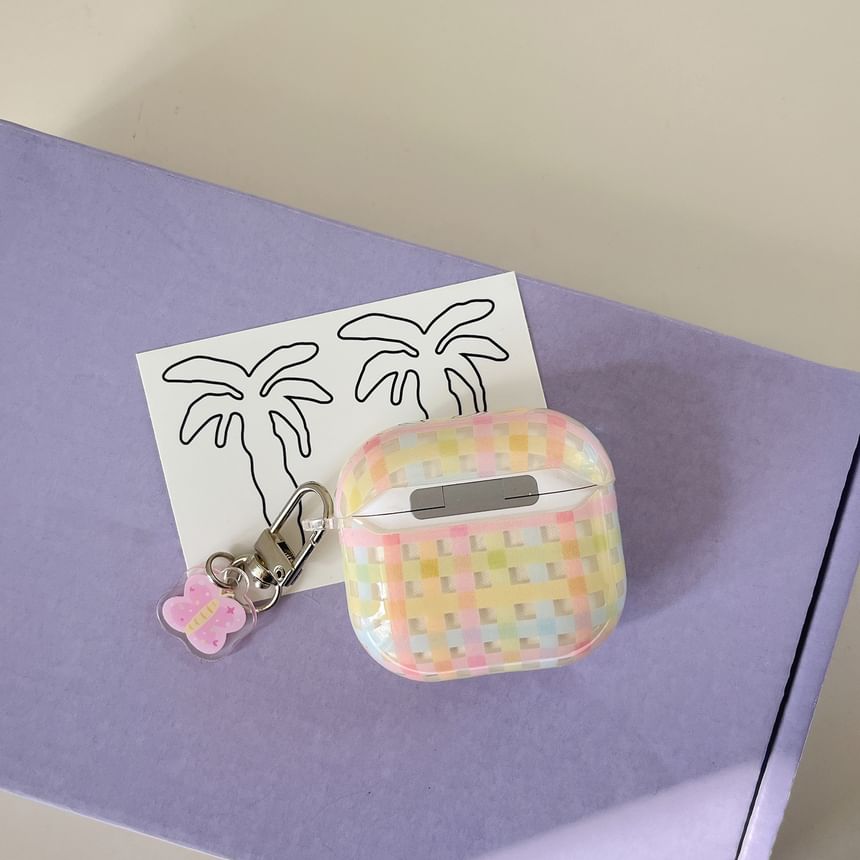 Plaid Apple AirPods / Pro Earphone Case Skin / Charm / Set