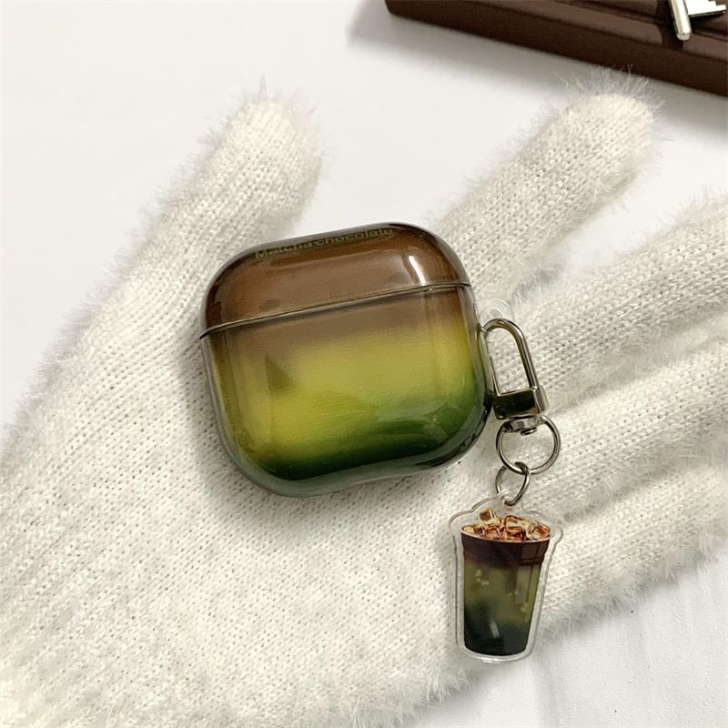Coffee Gradient Apple AirPods / Pro Earphone Case Skin with Charm
