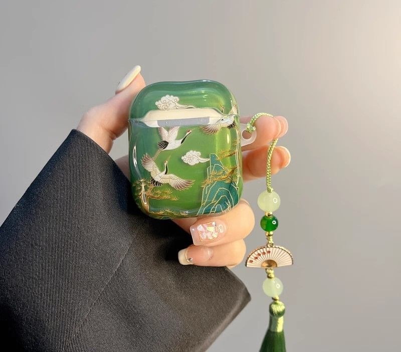 AirPods Set / Charm Earphone Skin Apple Pro Tassel Crane Case