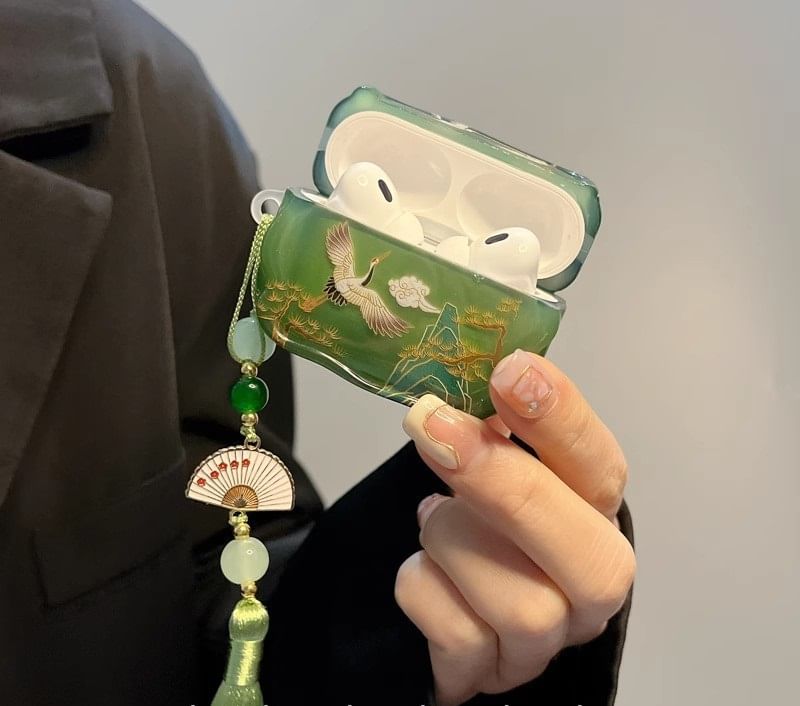 AirPods Set / Charm Earphone Skin Apple Pro Tassel Crane Case