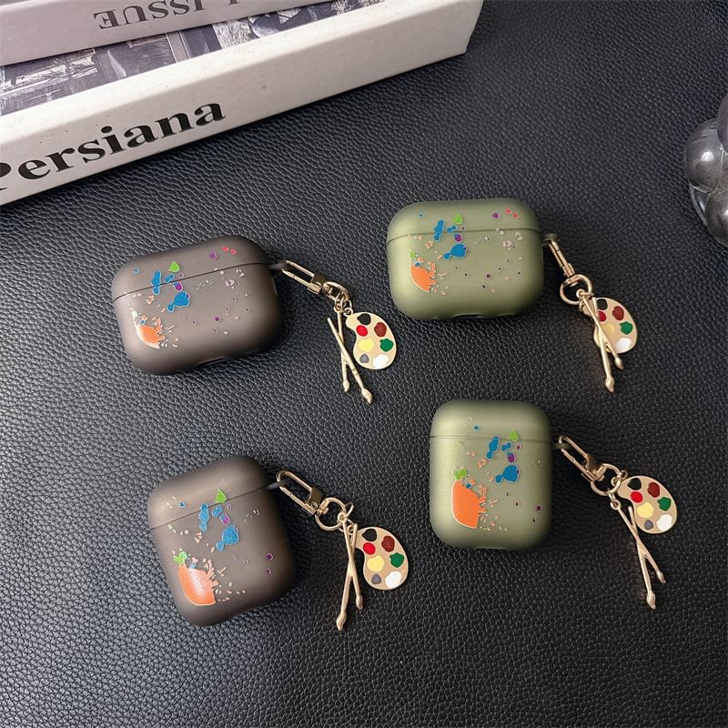 Splattered Apple AirPods / Pro Earphone Case Skin with Color Palette Charm