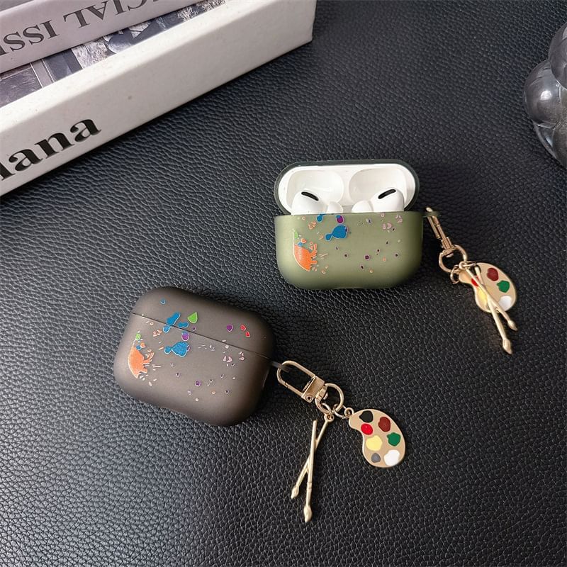 Splattered Apple AirPods / Pro Earphone Case Skin with Color Palette Charm