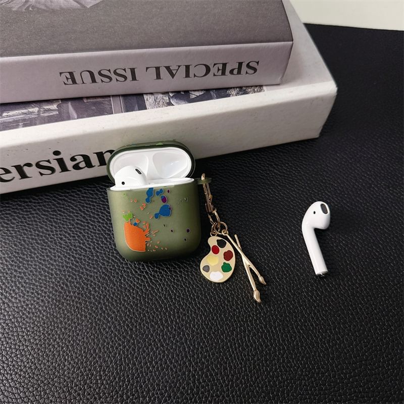 Splattered Apple AirPods / Pro Earphone Case Skin with Color Palette Charm